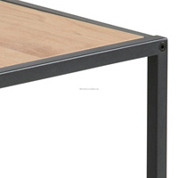 Table basse industrielle polyvalente avec structure en métal noir robuste et plateau en MDF mélaminé pour salon et usage résidentiel
