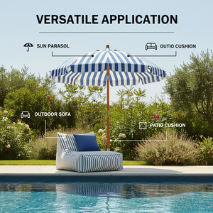 Tissu d'extérieur imperméable, résistant aux UV et aux taches, à rayures, idéal pour les canapés d'extérieur, les chaises et les parasols de terrasse - Product Image 4
