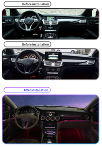 Éclairage d'ambiance intérieur SJC 64 couleurs pour Mercedes-Benz <span class=keywords><strong>CLS</strong></span> W218 2012-2017, kit de ventilation, lumières LED pour voiture, décoration, mise à niveau - Product Image 2