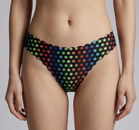 Braguitas de nailon de talle bajo para mujer con estampado mixto de mariposa y leopardo, sin costuras, con borde ondulado festoneado, sedosas, suaves, invisibles y elásticas.