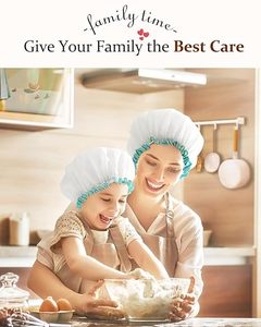 Nắp ca-pô có thể giặt đàn hồi ban nhạc tắm tóc hat cho tóc dài tắm phụ nữ tái sử dụng không thấm nước có thể giặt dễ thương mềm trắng mũ tắm - Product Image 5