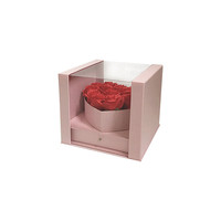 Boîte à fleurs en forme de cœur avec tiroir, boîte à fleurs pour cadeau d'anniversaire, décoration de la Saint-Valentin, boîte à fleurs en papier en forme de cœur