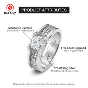 Redleaf 925 Silver <strong>Moissanite</strong> <strong>Ring</strong> GRA Certified D VVS <strong>Moissanite</strong> <strong>Ring</strong> for <strong>Men</strong> - Product Image 6