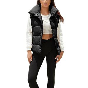 Vestes et gilets pour femmes sur mesure en gros, mode, boutonnées, sans manches, gilet pour femmes, haut rembourré, gilet matelassé pour femmes - Product Image 3