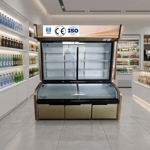 Vitrines verticales et incurvées écologiques, réfrigérateurs de présentation pour boissons, buffet, restaurant, plats - Product Image 1