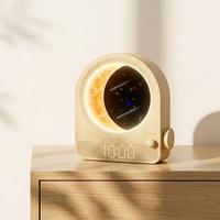 Reloj Despertador con Luz Nocturna de Luna 3D Atenuable, Efecto Meteoro, 12 Niveles de Volumen, Doble Alarma y Temporizador de Sonido, OEM ODM