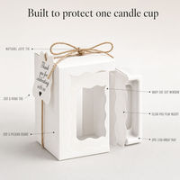 Boîte cadeau en carton blanc avec fenêtre pour bougie parfumée en verre individuelle, emballage pour cadeau de mariage, logo personnalisé