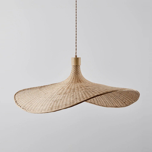 Luminaire suspendu en rotin naturel, style Wabi Sabi, <span class=keywords><strong>lampe</strong></span> suspendue en bambou pour plafond, 100 cm, pour hôtel, maison d'hôtes, villa - Product Image 2