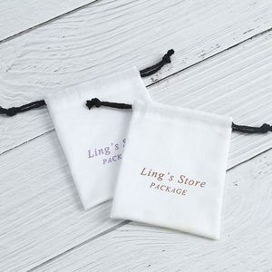 Bolsa de Almacenamiento de Joyas con Cordón, Estilo Minimalista, Personalizable con Logotipo, Suministro Directo de Fábrica, Bolsa de Regalo de Algodón Grueso - Product Image 3