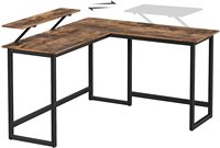 Mobilier de bureau à domicile Montage facile Poste de travail Étude Écriture Bureau d'ordinateur de jeu Table d'ordinateur d'angle en bois en forme de L