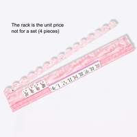 Rak Mahjong Akrilik Motif Cangkang Kura-kura dengan Penggeser Magnetik, Set Rak Mahjong Lucite Mewah Isi 4