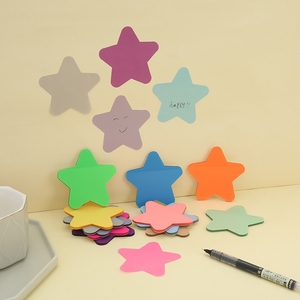 50 feuilles de notes autocollantes étoiles blocs-notes <span class=keywords><strong>auto</strong></span>-adhésifs translucides colorés faciles à poster pour les rappels fournitures scolaires de bureau pour la maison - Product Image 4