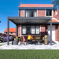 Pergola en aluminium à persiennes personnalisables, revêtement poudré, écologique, pour jardin, patio, balcon, terrasse, usage commercial