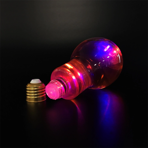 Lumière <span class=keywords><strong>LED</strong></span> 100/150/200/300/400/500/700ml <span class=keywords><strong>Bouteille</strong></span> de boisson en plastique en forme d'ampoule avec <span class=keywords><strong>bouchon</strong></span> en métal - Product Image 6