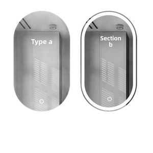 <span class=keywords><strong>Espejo</strong></span> de <span class=keywords><strong>Baño</strong></span> Ovalado Inteligente Antivaho con Luz, Instalación Colgante de Pared, Estilo Minimalista, Lentes de Vidrio - Product Image 5