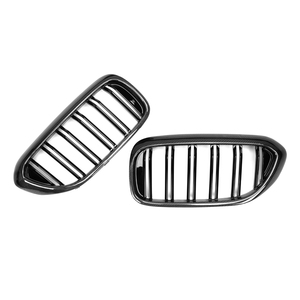 BMW 5 Serisi G30 F90 M5 2018-2020 için <span class=keywords><strong>M</strong></span> Style Karbon Fiber Araba Ön Tampon Izgarası Çift Çizgili Izgara Parlak Siyah Orta Izgara - Product Image 3