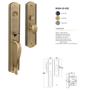 Serrure de porte intérieure en cuivre forgé, poignée dorée brillante, universelle à languette unique pour chambre à coucher - Product Image 1