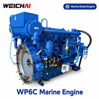 Moteur diesel marin SCDC WEICHAI WP6, série 6 cylindres en ligne, 165 ch, 1800 tr/min, 24 V, complet WP6C165-18 pour bateau de pêche