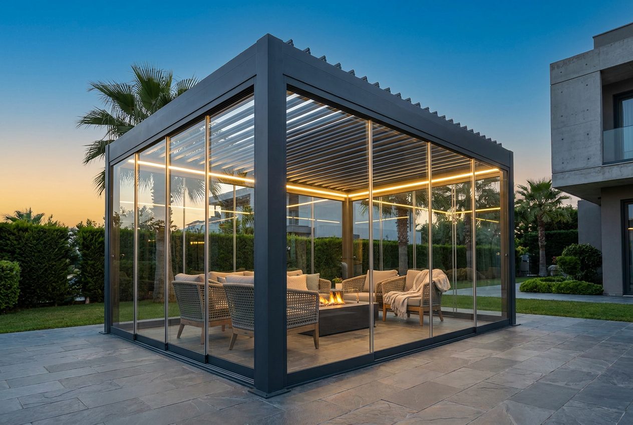 Automatic Motorized Aluminum Luxury Pergola Louvered Roof System CE Certified Garden Buildings Remote Control Customizable Sizes · image 6
