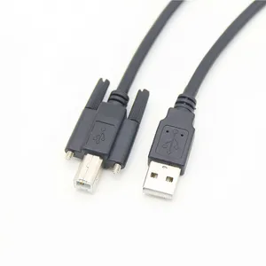 0.25m 0.5m 1m USB b型打印引线USB2.0 A公对B公打印机电缆，带螺钉锁定Cabo