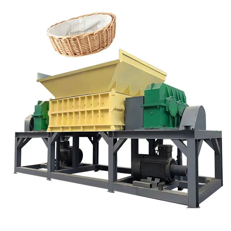 Trituradoras de madera de doble eje maquinaria trituradora de cáscara de coco
