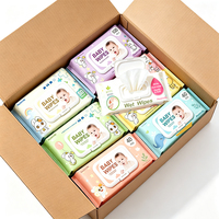 Échantillon Gratuit Lingettes Humides Biodégradables pour Bébé Faible Irritation OEM Logo Personnalisé Lingettes Nettoyantes pour Peaux Sensibles
