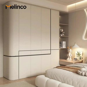 ארונות קיר WPC מסדרת מלינקו בהתאמה אישית בצבע אחיד, ארונות קיר מודרניים, התקנה עצמאית, ארון בגדים לחדר שינה - Product Image 1