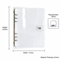 Vente en gros de couvertures de carnet personnalisables en PVC transparent A5 à 6 anneaux, surface brillante/mate/givrée, pour journalisation DIY