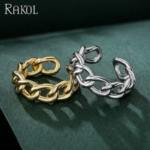 RAKOL RP2164 Ins Metal Estilo Ajustable Real Chapado En Oro Anillo Joyería - Product Image 6
