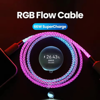 USB Type a à Type C PD Câble de charge rapide Cordon téléphonique Haute vitesse de données Visible Cool illuminé RVB coloré LED Courant coulant