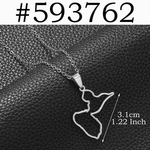 Collier avec pendentif carte de la Guyane française, de la Guyane et de la <span class=keywords><strong>Guadeloupe</strong></span> pour femmes et filles, base en acier inoxydable, bijoux # 593762 - Product Image 6