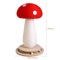 Winners-mxe Griffoir vertical pour chat en mousse de lin, style mignon, surélevé, stable et durable, motif champignon rouge