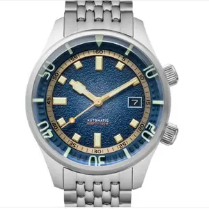 OMG潜水自动手表表圈超夜光手表不锈钢指带蓝宝石水晶豪华防水皮革