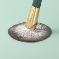 Ensemble professionnel de 15 pinceaux de maquillage de luxe verts pour le visage et le correcteur