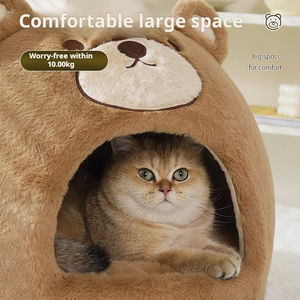 Y-förmiges geschlossenes Katzenhaus aus Samt, warmes Bett für Winter & Sommer, weiches, beruhigendes Haustierbett für Katzen und kleine Hunde, 4-Jahreszeiten-Innensofa-Unterschlupf - Product Image 4