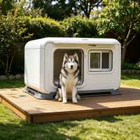 Nichoir d'extérieur coupe-vent et imperméable pour animaux de compagnie avec fenêtres de ventilation pour une circulation d'air fluide et un environnement sain pour les animaux.