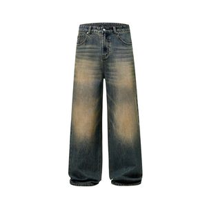 2025 Outono e Inverno Promoção Principal Quatro cores Versão Coreana A linha Solta Perna Larga <span class=keywords><strong>Jeans</strong></span> Men's Trendy Straight Leg Hanging - Product Image 1