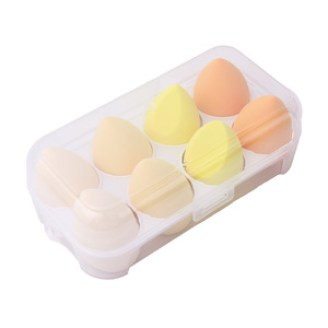 Egg <b>box</b> eight grid set powder puff non-latex powder puff beauty egg makeup egg gourd water <b>drop</b> chamfered powder puff set makeup - Product Image 3