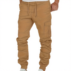 Pantalon de travail fuselé décontracté pour homme, multi-poches, en polyester/coton tricoté, brodé, service OEM, pantalon long - Product Image 4