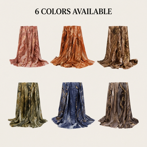 Custom Satin-Like Gold Foil <b>Scarf</b> 180x90cm Personalized Logo Pattern Shawl OEM ODM <b>Large</b> Fashion Wrap Supplier - Product Image 5