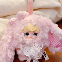Authentique Yomi Fluffy Bunny Paradise Mignonne Poupée en Peluche de Dessin Animé, Petit Pendentif de Sac, Ornement, Figurine de Collection en Boîte Mystère, Jouet Cadeau