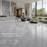 Carreaux de sol intérieurs en porcelaine gris clair poli moderne 750x1500mm aspect marbre pour projets de villas et bâtiments commerciaux