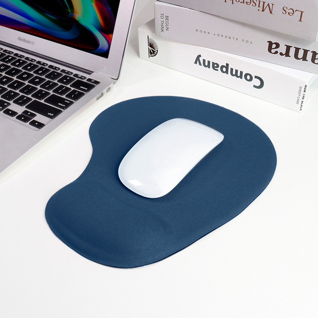 Irregular Ergonomic Gel Computer Mouse Pad Wrist Rest for Pain Relief Heat Transfer Custom Color Logo Rubber+Fabric Material