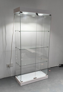 Nhà máy tùy chỉnh temper kính hiển thị trường hợp kính <span class=keywords><strong>Showcase</strong></span> kính hiển thị tủ với 2 đèn LED - Product Image 4