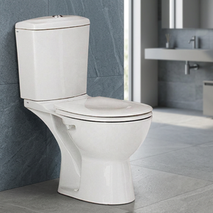 Modern Ceramic Two Piece Close Coupled Water Closet Toilet P Trap Washdown <b>Back</b> To Wall Floor Mounted WC - Product Image 2