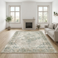 Tapis d'intérieur personnalisé lavable, tapis de sol doux imprimé vintage pour chambre à coucher, tapis persan pour salon