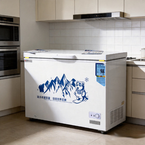 Congélateur horizontal commercial à porte simple pour supermarché, réfrigérateur <span class=keywords><strong>grande</strong></span> capacité avec portes solides verrouillables - Product Image 1