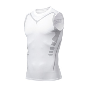 Canotta Sportiva Modellante da <span class=keywords><strong>Uomo</strong></span>, T-Shirt Senza Maniche a Compressione, <span class=keywords><strong>Gilet</strong></span> <span class=keywords><strong>Sportivo</strong></span> Contenitivo per Ginecomastia, Modellante Ionico - Product Image 3