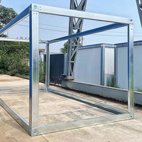 Kit de conteneur maritime préfabriqué modulaire portable en acier métallique à structure plate, conteneur de 20 pieds