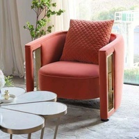 Fauteuils de salon et de chambre individuels en velours, design italien, style minimaliste, luxe léger, tendance, pour aménagement intérieur.